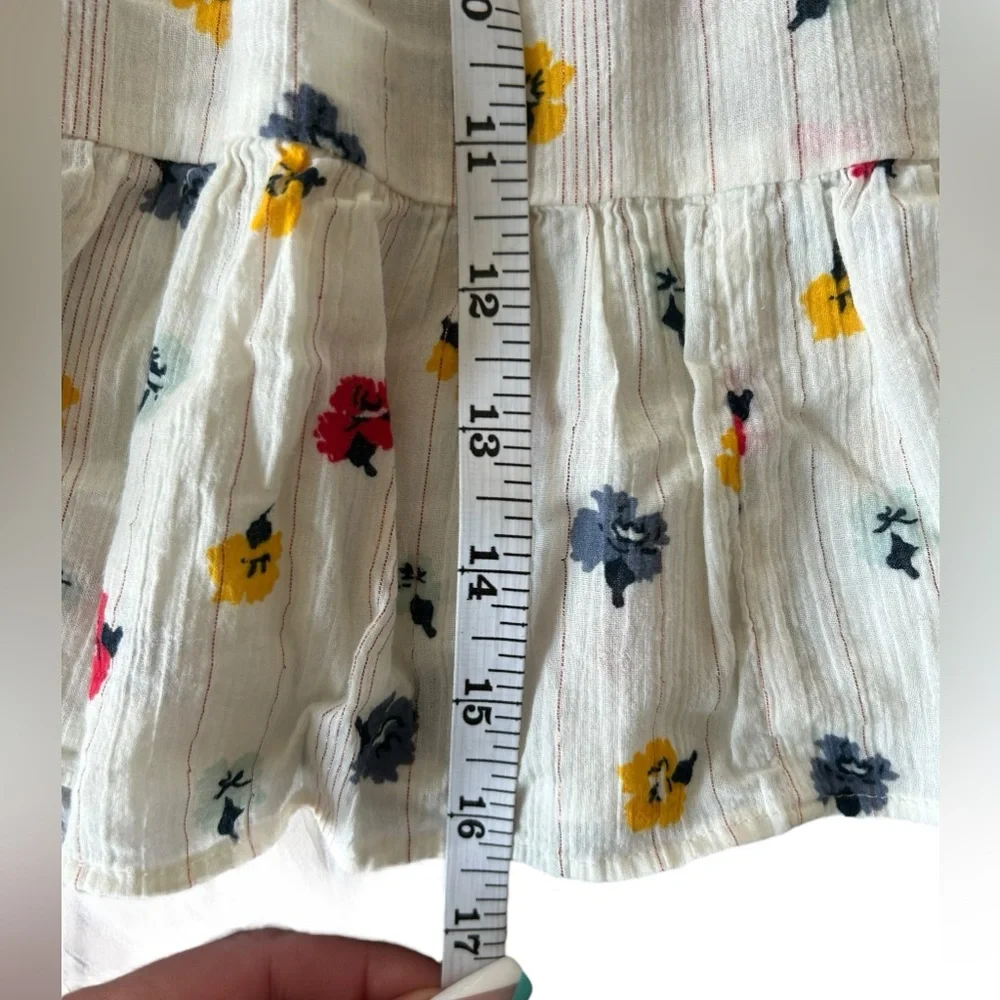 Madewell Ruffle-Strap Cami Top in Metallic-Striped Confetti Floral size 10 - Picture 10 of 13